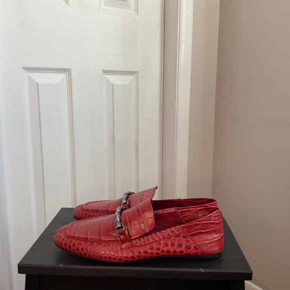 Vince Camuto Red Croc Leather Loafers, Women’s SZ 11 - Picture 8 of 9